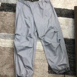 Grey parachute pants